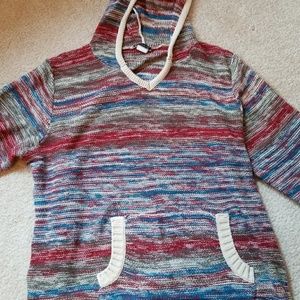 Sweater with front pocket and hood